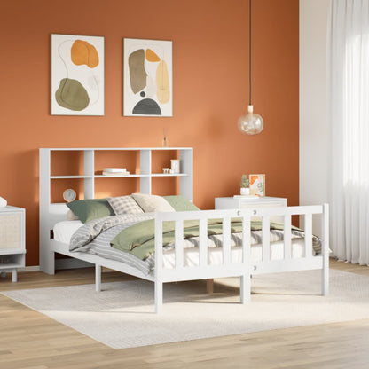 vidaXL Bookcase Bed without Mattress White 160x200 cm Solid Wood Pine