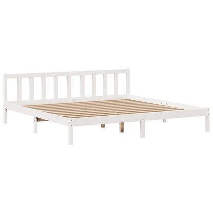 vidaXL Bookcase Bed without Mattress White 180x200 cm Super King Solid Wood Pine
