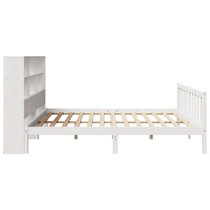 vidaXL Bookcase Bed without Mattress White 180x200 cm Super King Solid Wood Pine