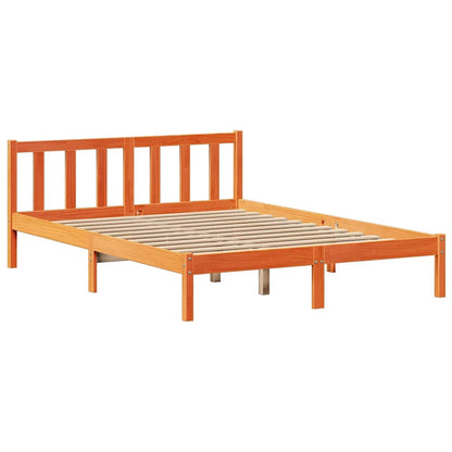 vidaXL Bookcase Bed without Mattress Wax Brown 160x200 cm Solid Wood Pine