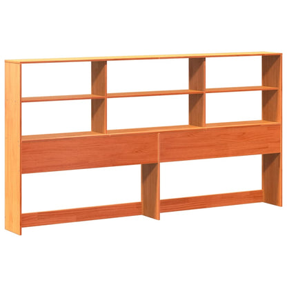 vidaXL Bookcase Bed without Mattress Wax Brown 200x200 cm Solid Wood Pine