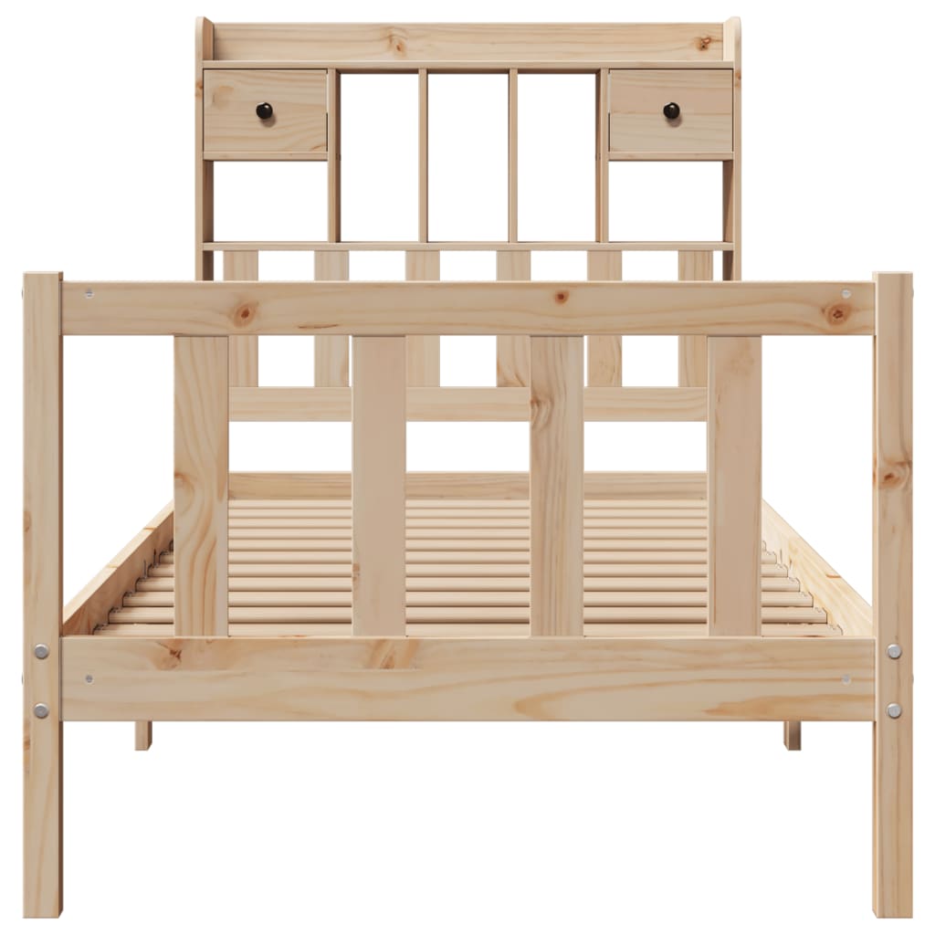 vidaXL Bookcase Bed without Mattress 75x190 cm Small Single Solid Wood Pine