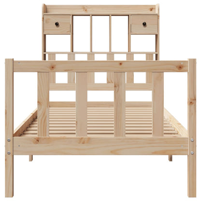 vidaXL Bookcase Bed without Mattress 75x190 cm Small Single Solid Wood Pine