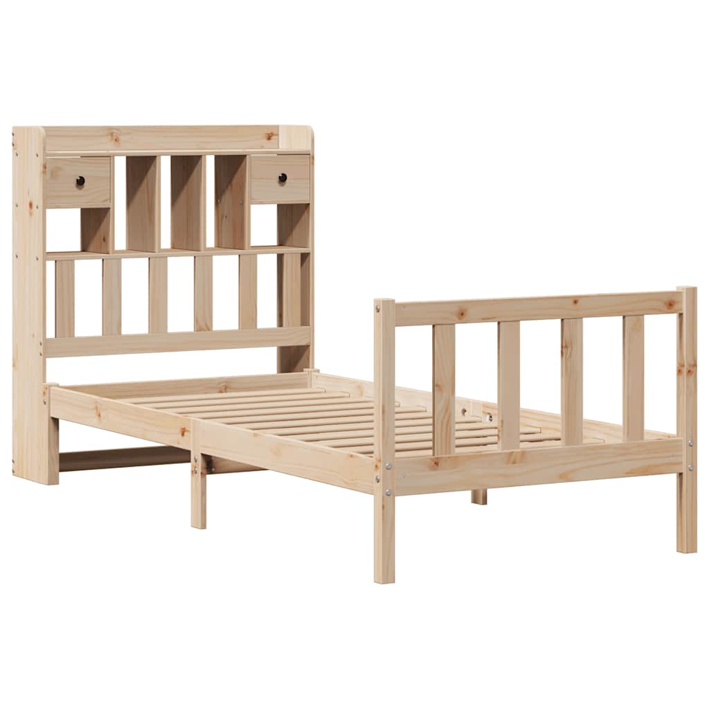 vidaXL Bookcase Bed without Mattress 90x190 cm Single Solid Wood Pine