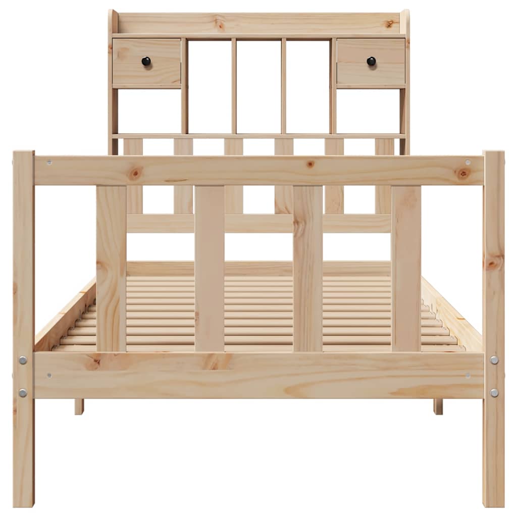 vidaXL Bookcase Bed without Mattress 90x190 cm Single Solid Wood Pine