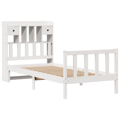 vidaXL Bookcase Bed without Mattress White 90x190 cm Single Solid Wood Pine