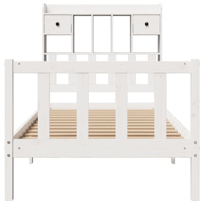vidaXL Bookcase Bed without Mattress White 90x190 cm Single Solid Wood Pine