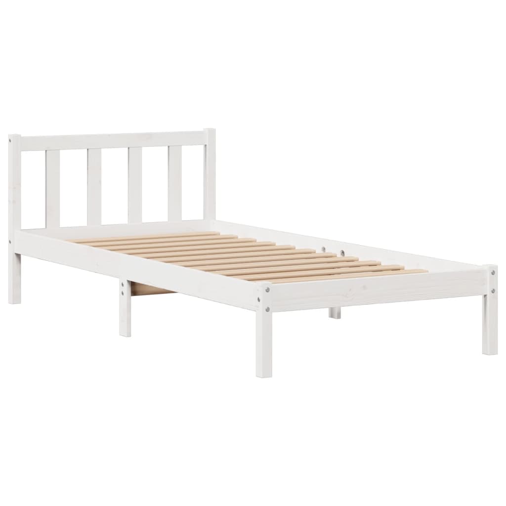 vidaXL Bookcase Bed without Mattress White 90x190 cm Single Solid Wood Pine