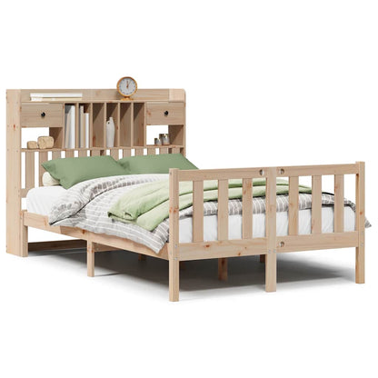 vidaXL Bookcase Bed without Mattress 135x190 cm Double Solid Wood Pine