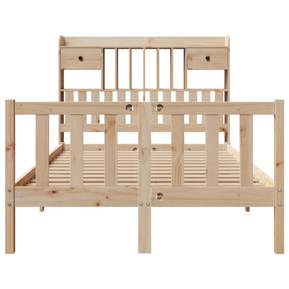 vidaXL Bookcase Bed without Mattress 135x190 cm Double Solid Wood Pine