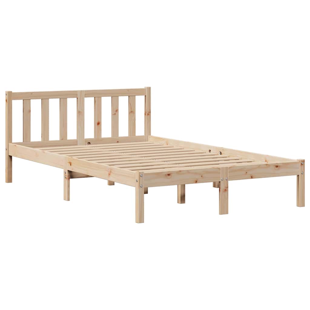 vidaXL Bookcase Bed without Mattress 135x190 cm Double Solid Wood Pine