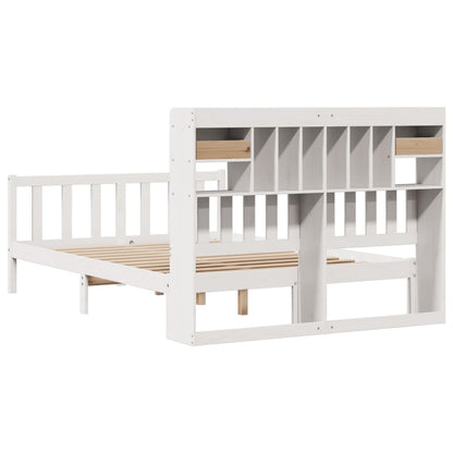 vidaXL Bookcase Bed without Mattress White 140x190 cm Solid Wood Pine