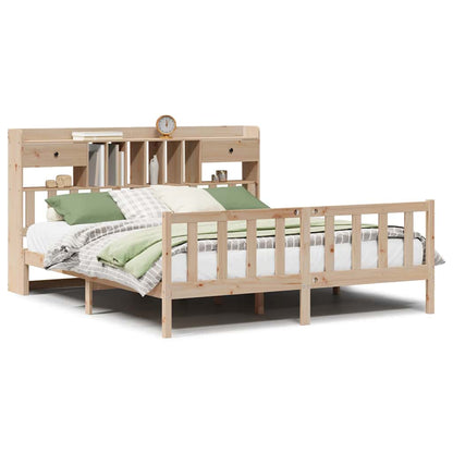 vidaXL Bookcase Bed without Mattress 180x200 cm Super King Solid Wood Pine