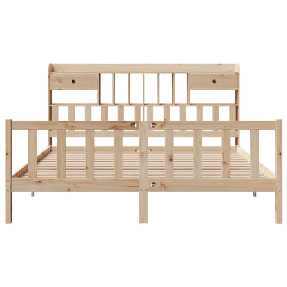 vidaXL Bookcase Bed without Mattress 180x200 cm Super King Solid Wood Pine