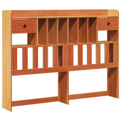 vidaXL Bookcase Bed without Mattress Wax Brown 150x200 cm King Solid Wood Pine