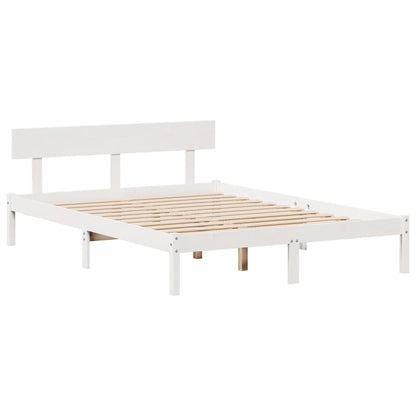 vidaXL Bookcase Bed without Mattress White 135x190 cm Solid Wood Pine