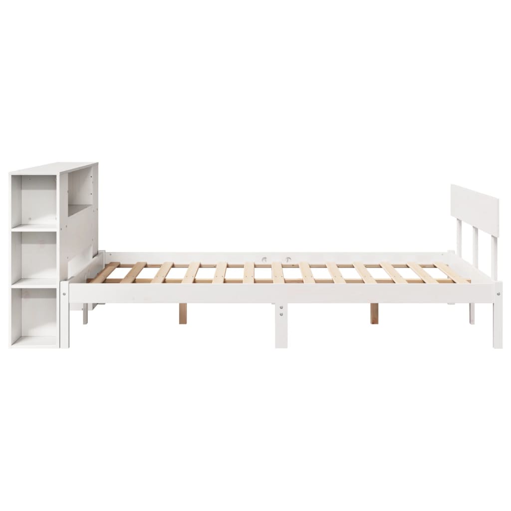 vidaXL Bookcase Bed without Mattress White 135x190 cm Solid Wood Pine
