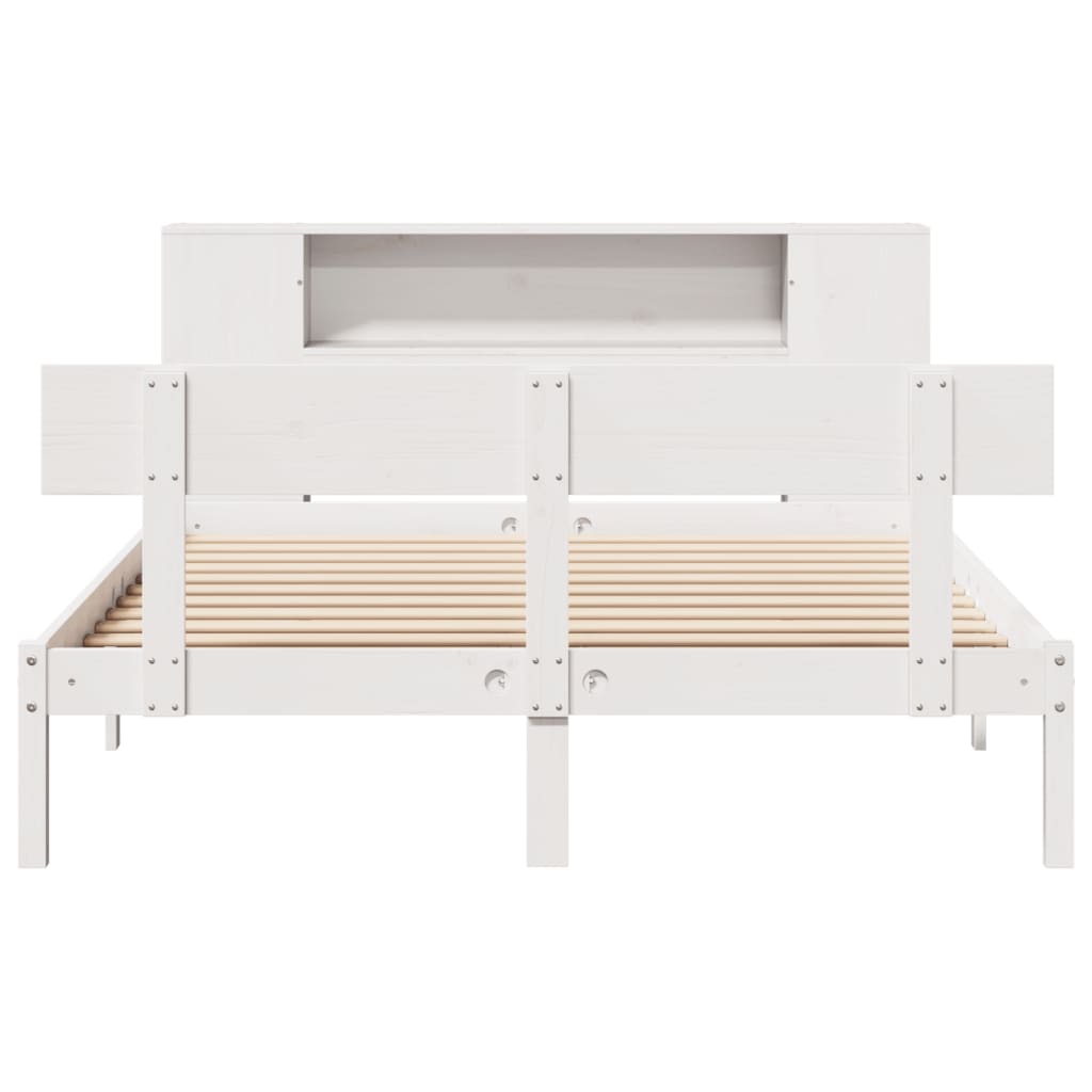vidaXL Bookcase Bed without Mattress White 140x190 cm Solid Wood Pine