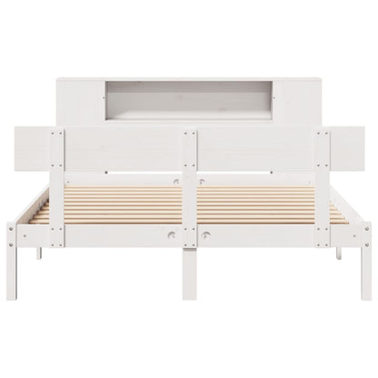 vidaXL Bookcase Bed without Mattress White 140x190 cm Solid Wood Pine