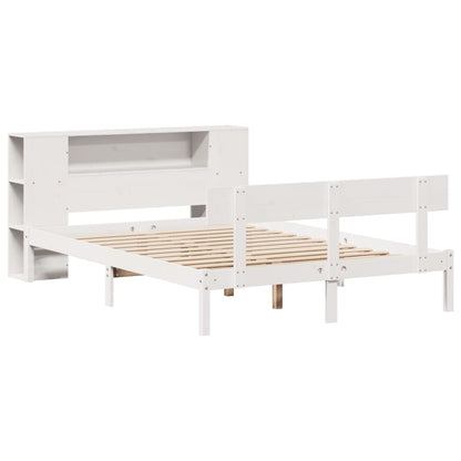 vidaXL Bookcase Bed without Mattress White 140x200 cm Solid Wood Pine