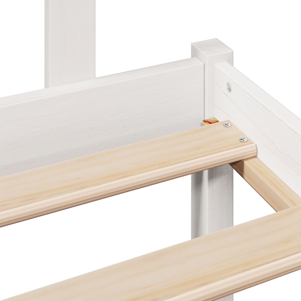 vidaXL Bookcase Bed without Mattress White 150x200 cm King Size Solid Wood Pine