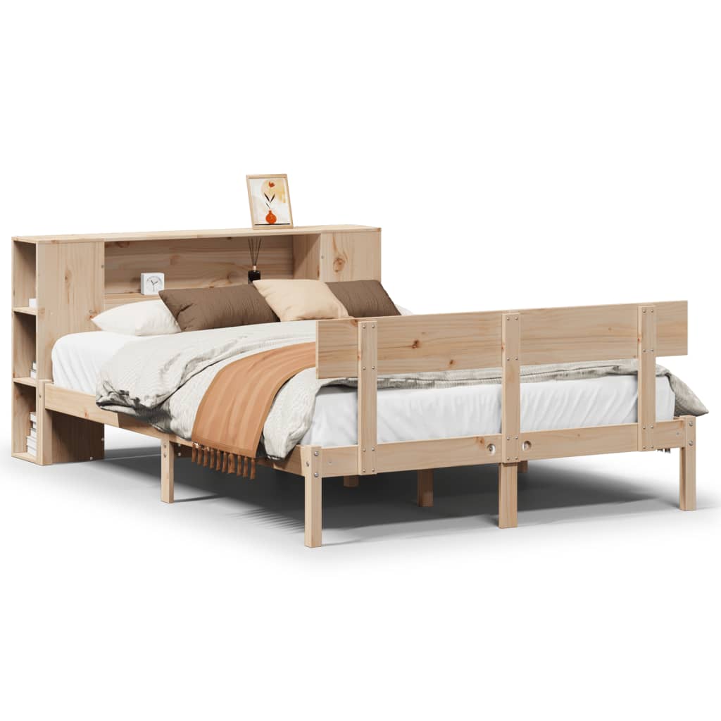 vidaXL Bookcase Bed without Mattress 160x200 cm Solid Wood Pine