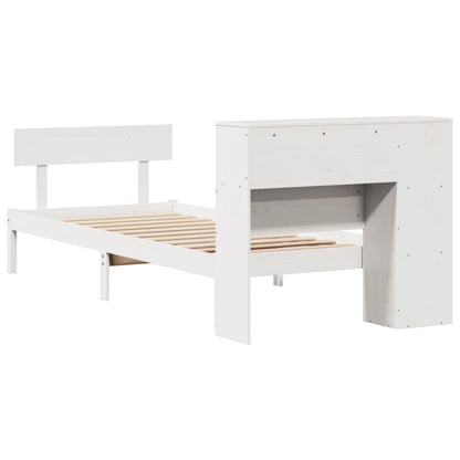 vidaXL Bookcase Bed without Mattress White 75x190 cm Small Single Solid Wood Pine