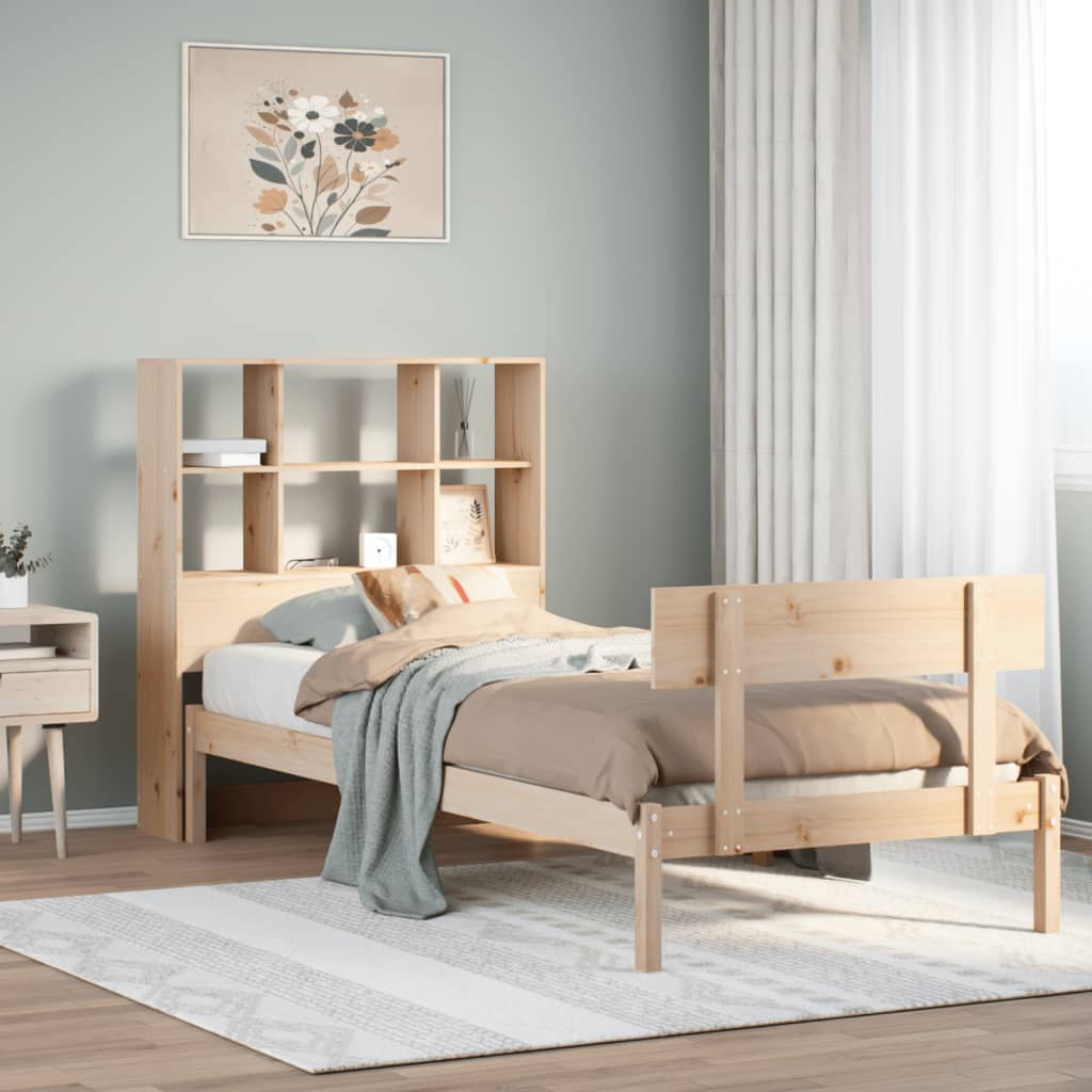 vidaXL Bookcase Bed without Mattress 90x200 cm Solid Wood Pine