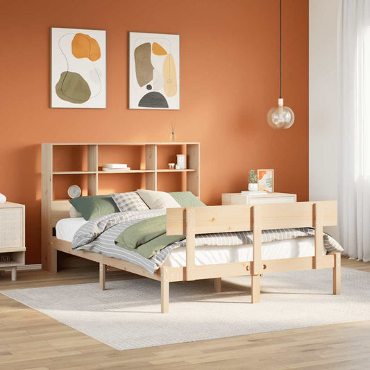 vidaXL Bookcase Bed without Mattress 160x200 cm Solid Wood Pine