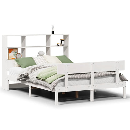 vidaXL Bookcase Bed without Mattress White 160x200 cm Solid Wood Pine