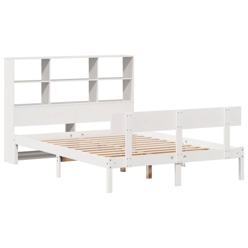 vidaXL Bookcase Bed without Mattress White 160x200 cm Solid Wood Pine