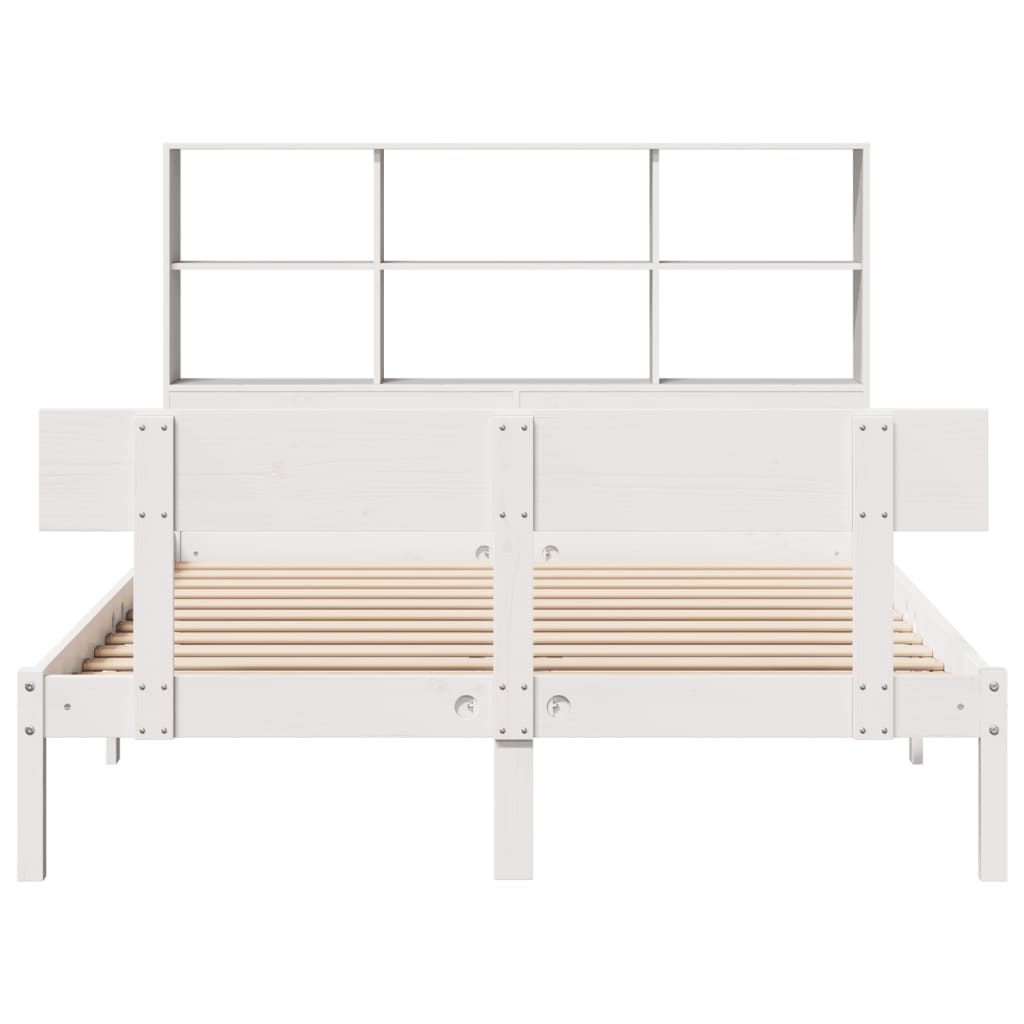 vidaXL Bookcase Bed without Mattress White 160x200 cm Solid Wood Pine