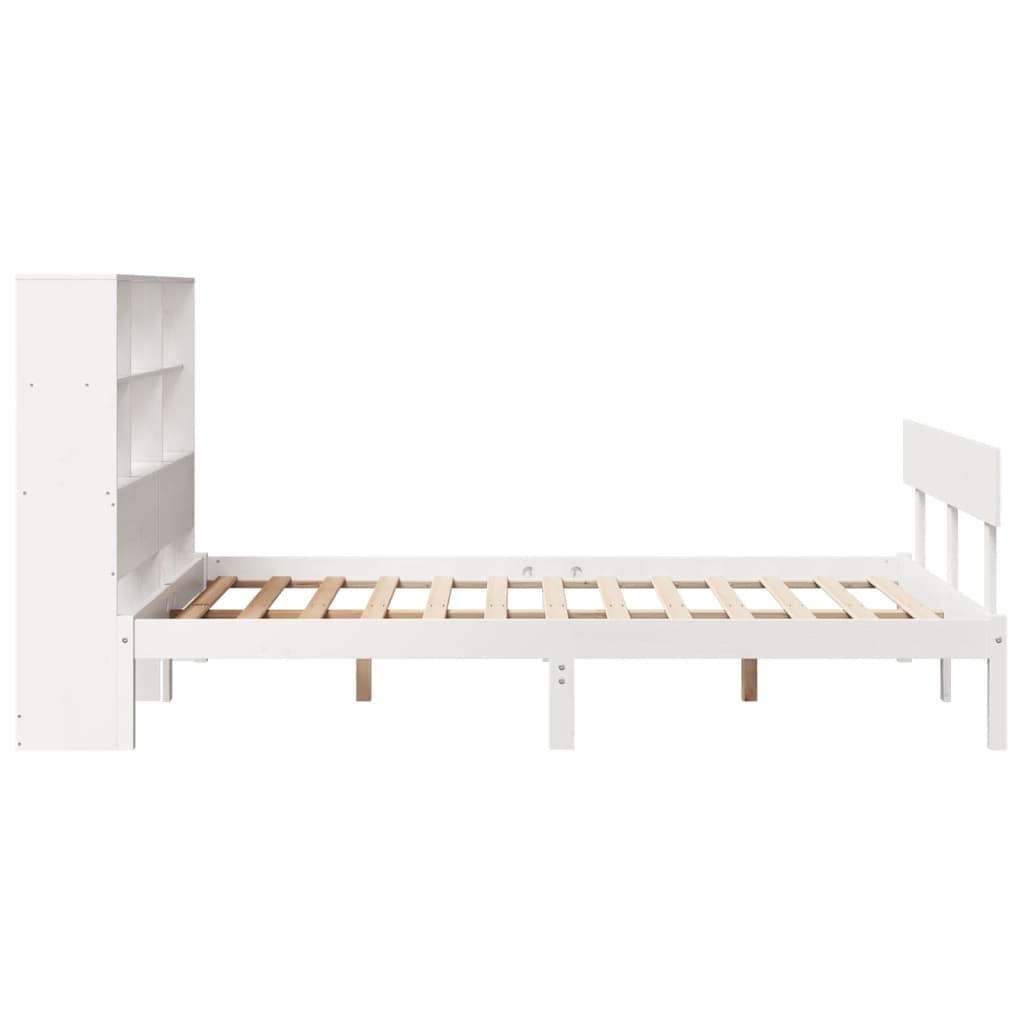 vidaXL Bookcase Bed without Mattress White 160x200 cm Solid Wood Pine