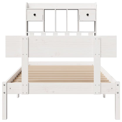 vidaXL Bookcase Bed without Mattress White 75x190 cm Small Single Solid Wood Pine