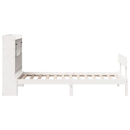 vidaXL Bookcase Bed without Mattress White 75x190 cm Small Single Solid Wood Pine
