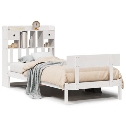 vidaXL Bookcase Bed without Mattress White 90x190 cm Single Solid Wood Pine