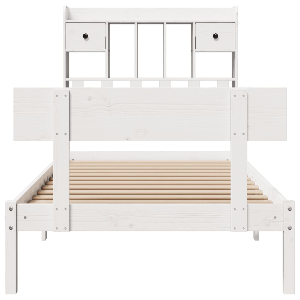 vidaXL Bookcase Bed without Mattress White 90x190 cm Single Solid Wood Pine