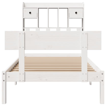 vidaXL Bookcase Bed without Mattress White 90x190 cm Single Solid Wood Pine