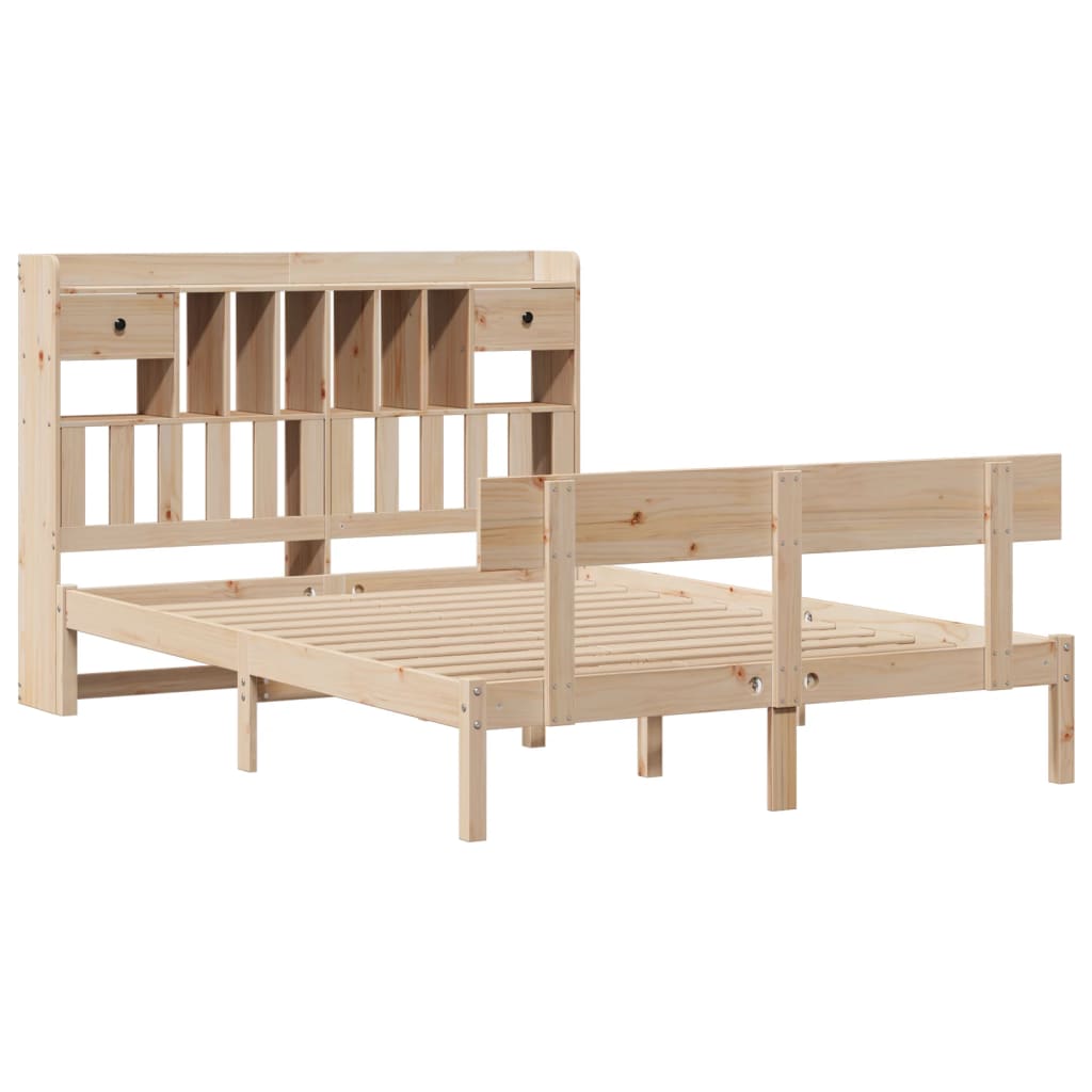 vidaXL Bookcase Bed without Mattress 140x190 cm Solid Wood Pine
