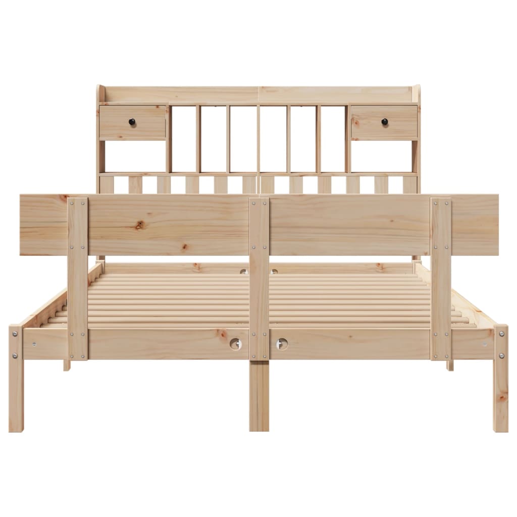 vidaXL Bookcase Bed without Mattress 140x190 cm Solid Wood Pine