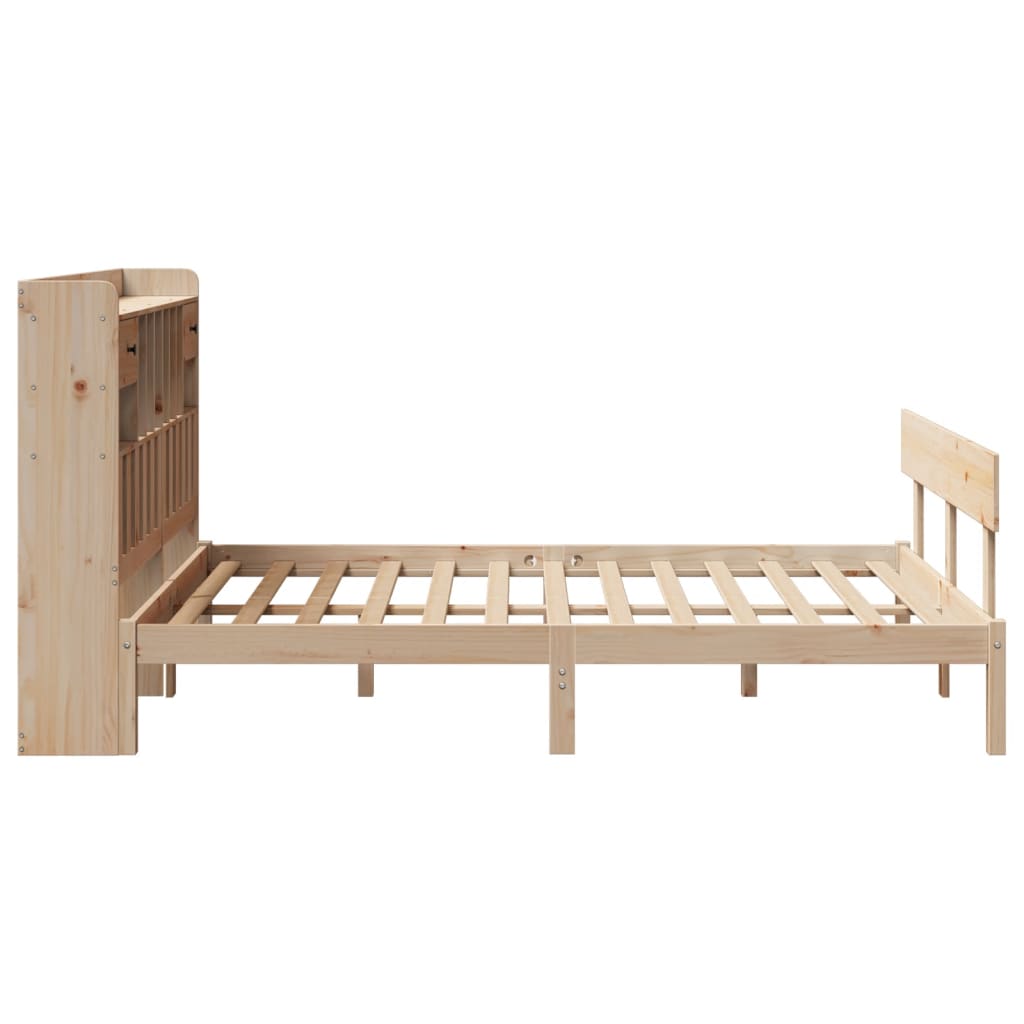 vidaXL Bookcase Bed without Mattress 140x190 cm Solid Wood Pine