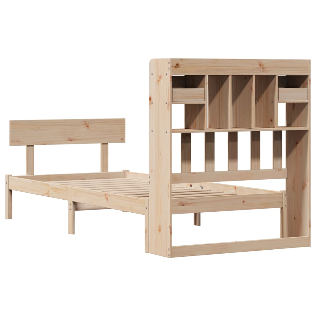 vidaXL Bookcase Bed without Mattress 90x200 cm Solid Wood Pine