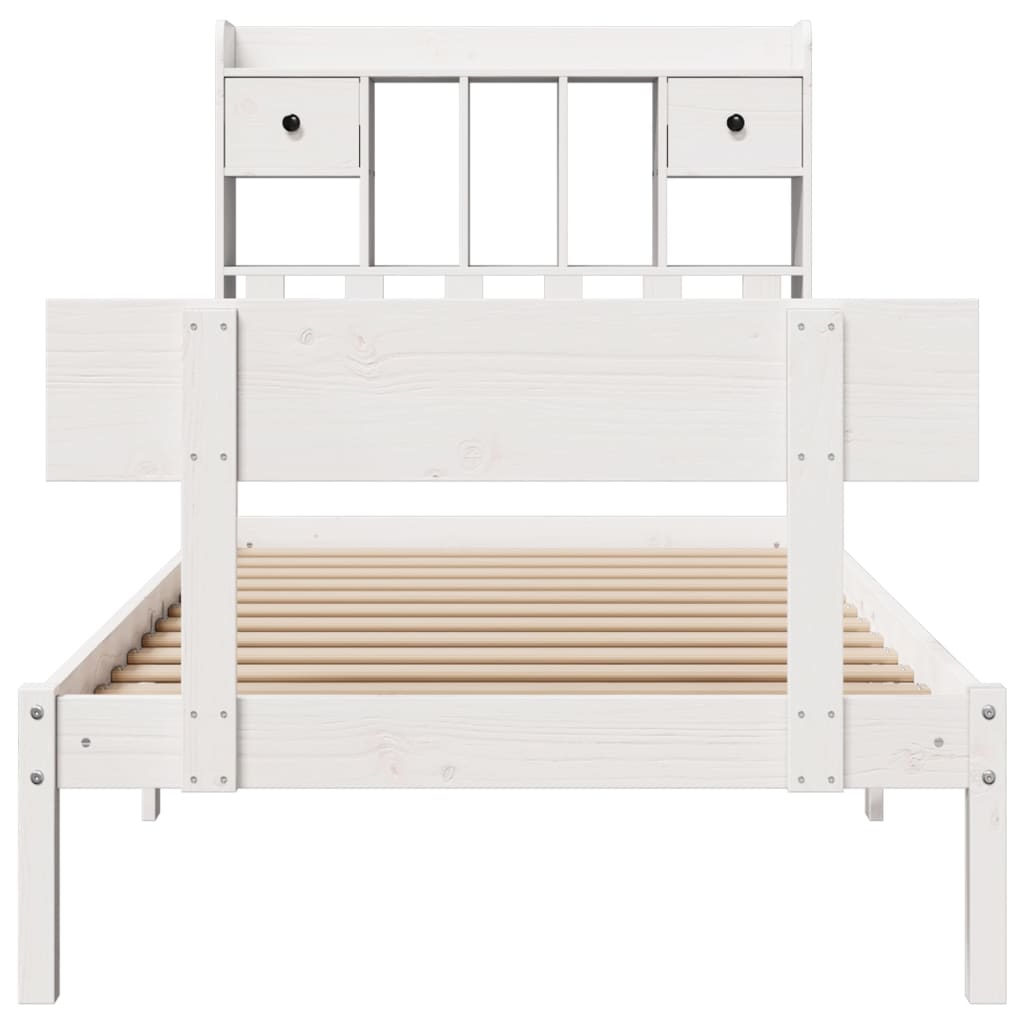 vidaXL Bookcase Bed without Mattress White 90x200 cm Solid Wood Pine