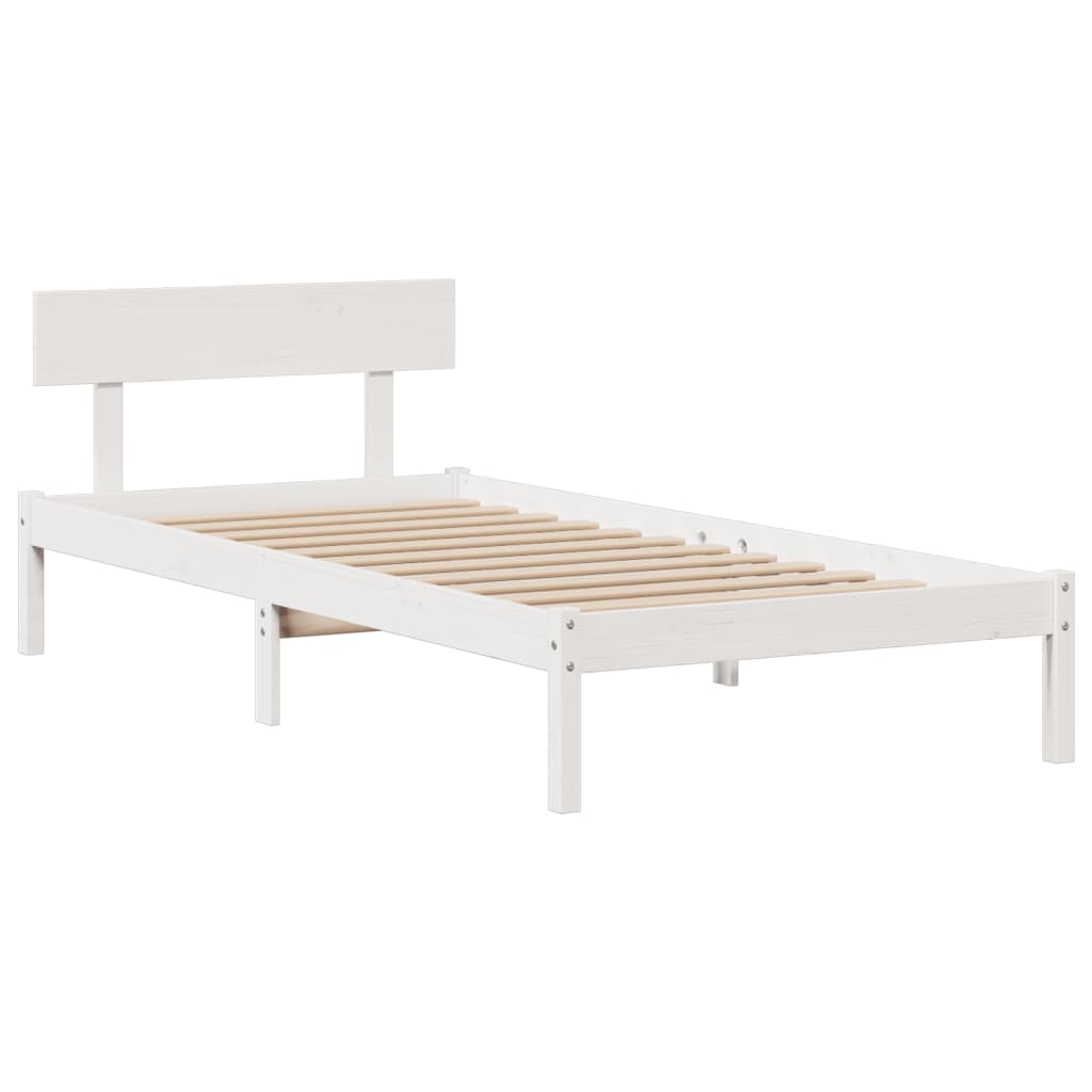 vidaXL Bookcase Bed without Mattress White 90x200 cm Solid Wood Pine