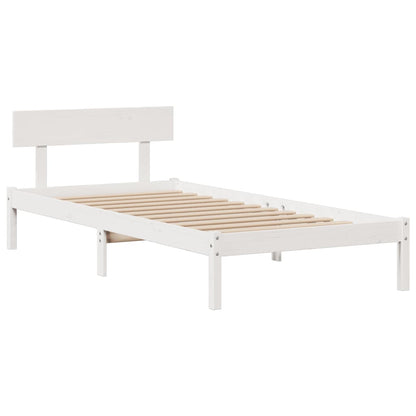 vidaXL Bookcase Bed without Mattress White 90x200 cm Solid Wood Pine