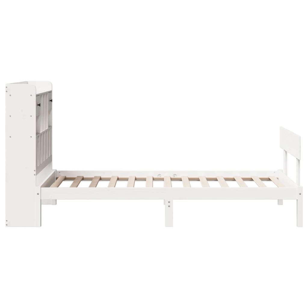 vidaXL Bookcase Bed without Mattress White 90x200 cm Solid Wood Pine