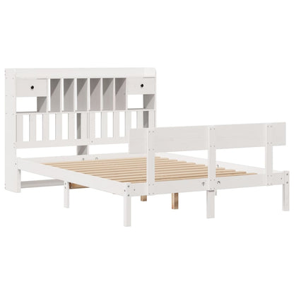 vidaXL Bookcase Bed without Mattress White 140x200 cm Solid Wood Pine