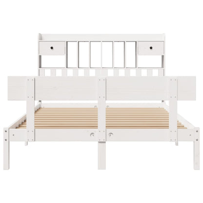 vidaXL Bookcase Bed without Mattress White 140x200 cm Solid Wood Pine