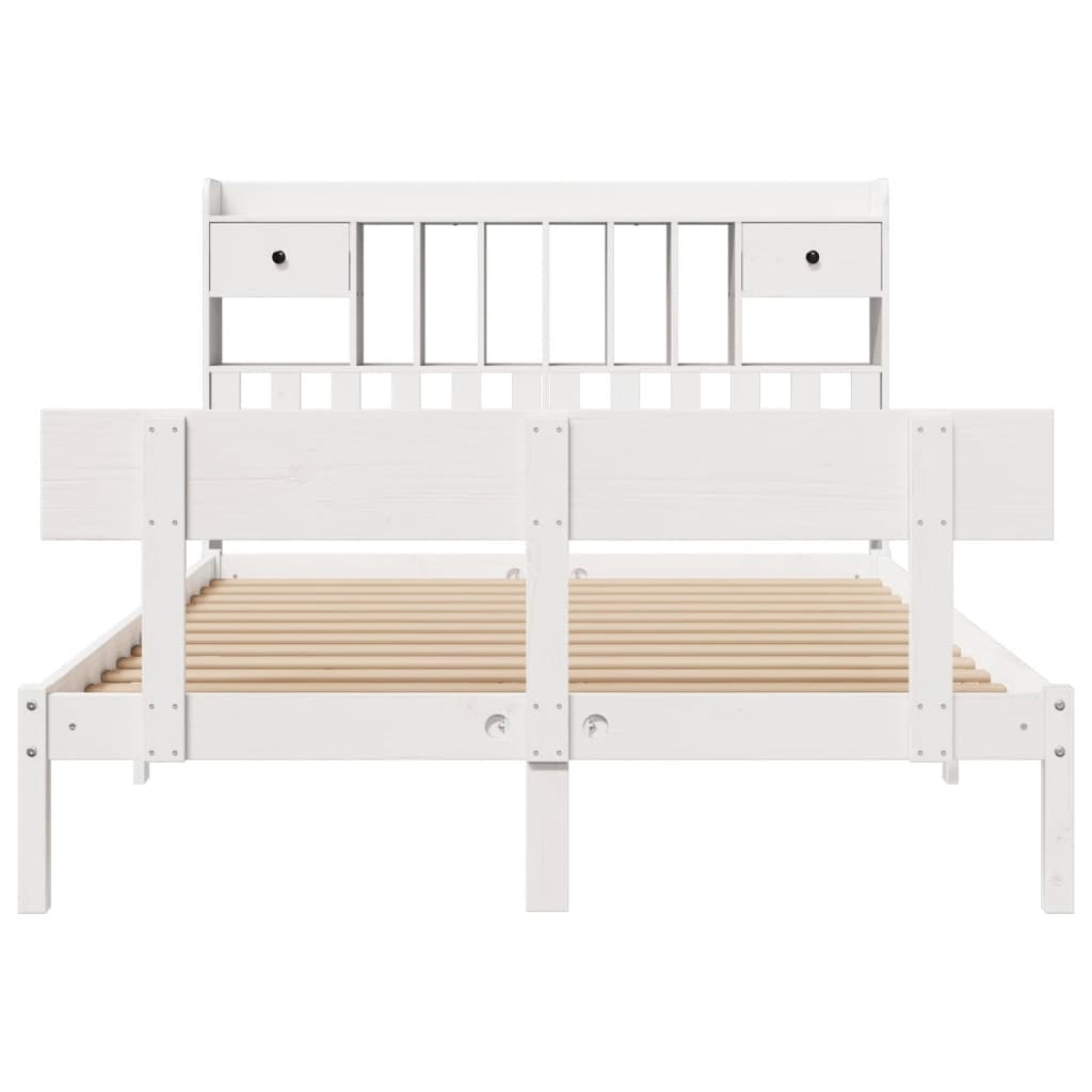 vidaXL Bookcase Bed without Mattress White 160x200 cm Solid Wood Pine