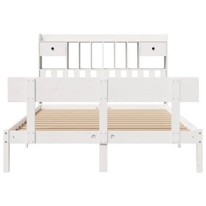 vidaXL Bookcase Bed without Mattress White 160x200 cm Solid Wood Pine